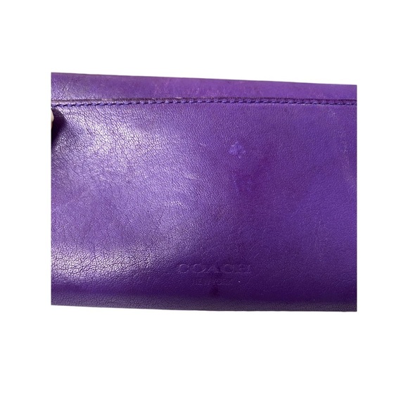 Coach Purple leather vintage folded wallet - Picture 5 of 10